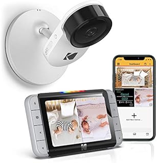 KODAK Cherish C520 WiFi Video Baby Monitor with Above-The-Crib View, Parent Unit for Constant Monitoring and Phone App for Quick Check-ins