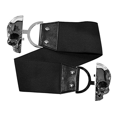 Chrome Skull Black Elastic Waist Belt Kreepsville Costume Gothic Horror Fashion (L-Xl (30-36 In)) #TOP1