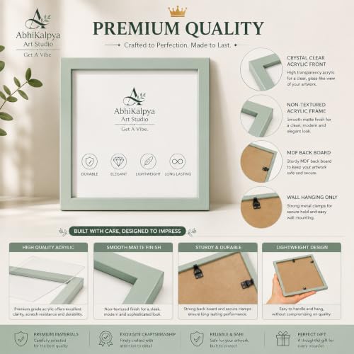 Image of AbhiKalpya Art Studio A3 Size Photo Frame Wall Hanging for Artworks, 12 x16 inch Photo Frame (MINT GREEN), Set of 3