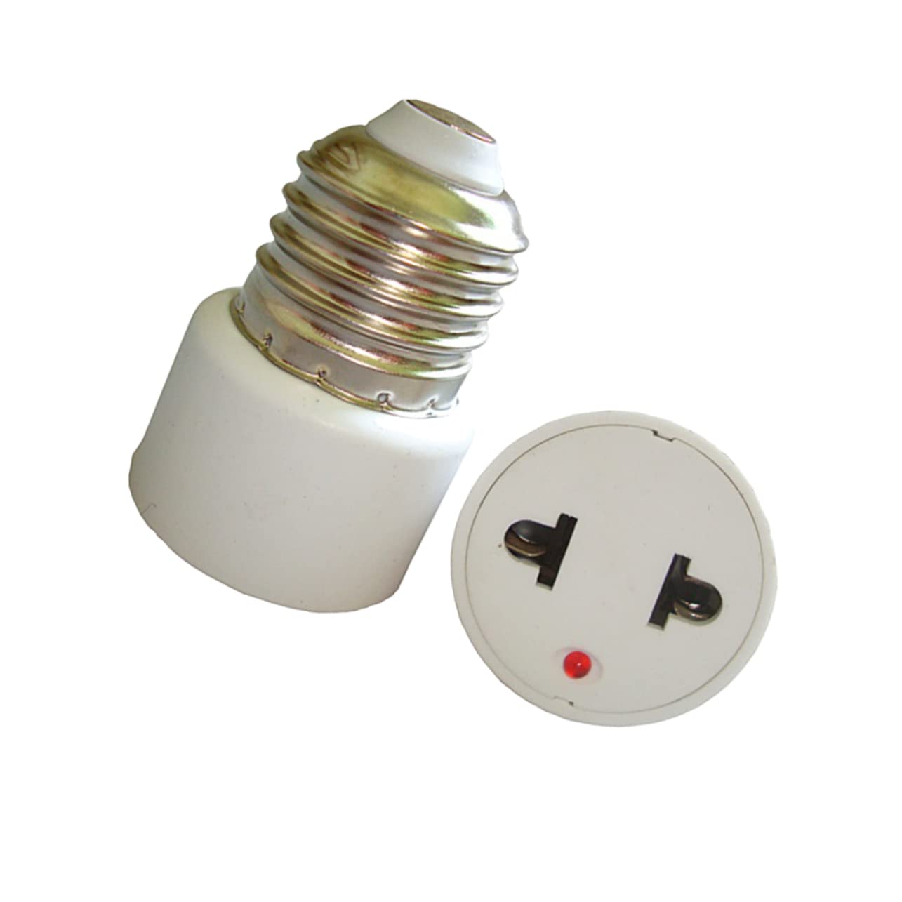 LABRIMP 2pcs E27 Bulb Travel Adaptor Europe to American Plug Adapter, Light Bulb Adapter, Plastic, White, Edison Screw Base