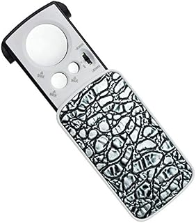 LED Lighted Pocket Magnifier - 30X 60X 90X Multi-Power Small Portable Magnifying Glass with UV Light Best for Jewellery, Diamonds, Gems, Coins, Stamps Rocks