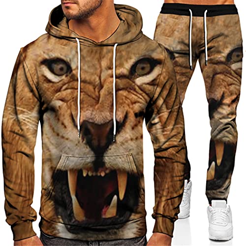 Survêtement 3D tigre lion ensemble chaud imprimé animal taille S - 3