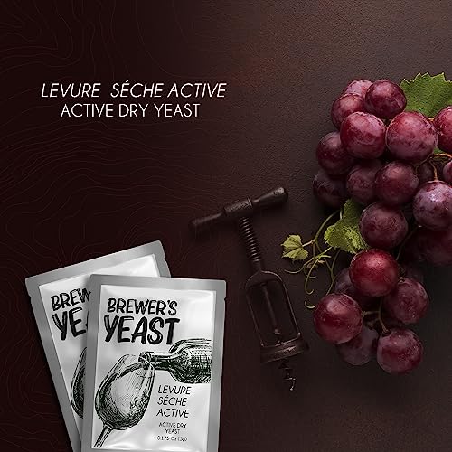 Image of BAKE KING Brewer's Yeast for Making Wine 5gm | Fast Fermentation Wine Yeast | High Tolerance 15% V /V | 5 Sachets of 5gm Each