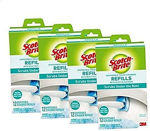 Scotch-Brite Disposable Toilet Scrubber Refills, 48 Pack | Removes Rust & Hard Water Stains, 48 Disposable Refills