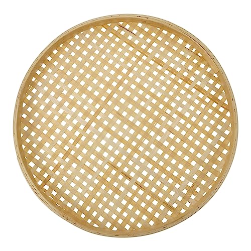 KICHOUSE Unique Craft Natural Bamboo Weaving Storage Basket Fruit Tray Vegetable Basket Easy Clean