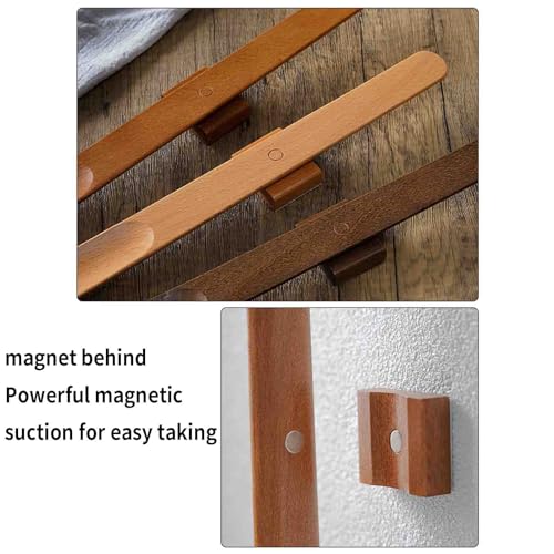 Calzador de mango largo de madera para ancianos con imán de pared 4