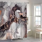 Ttincceer Marble Shower Curtain, Luxury Watercolor Texture Mix Color Bathroom Curtain, Abstract Mode