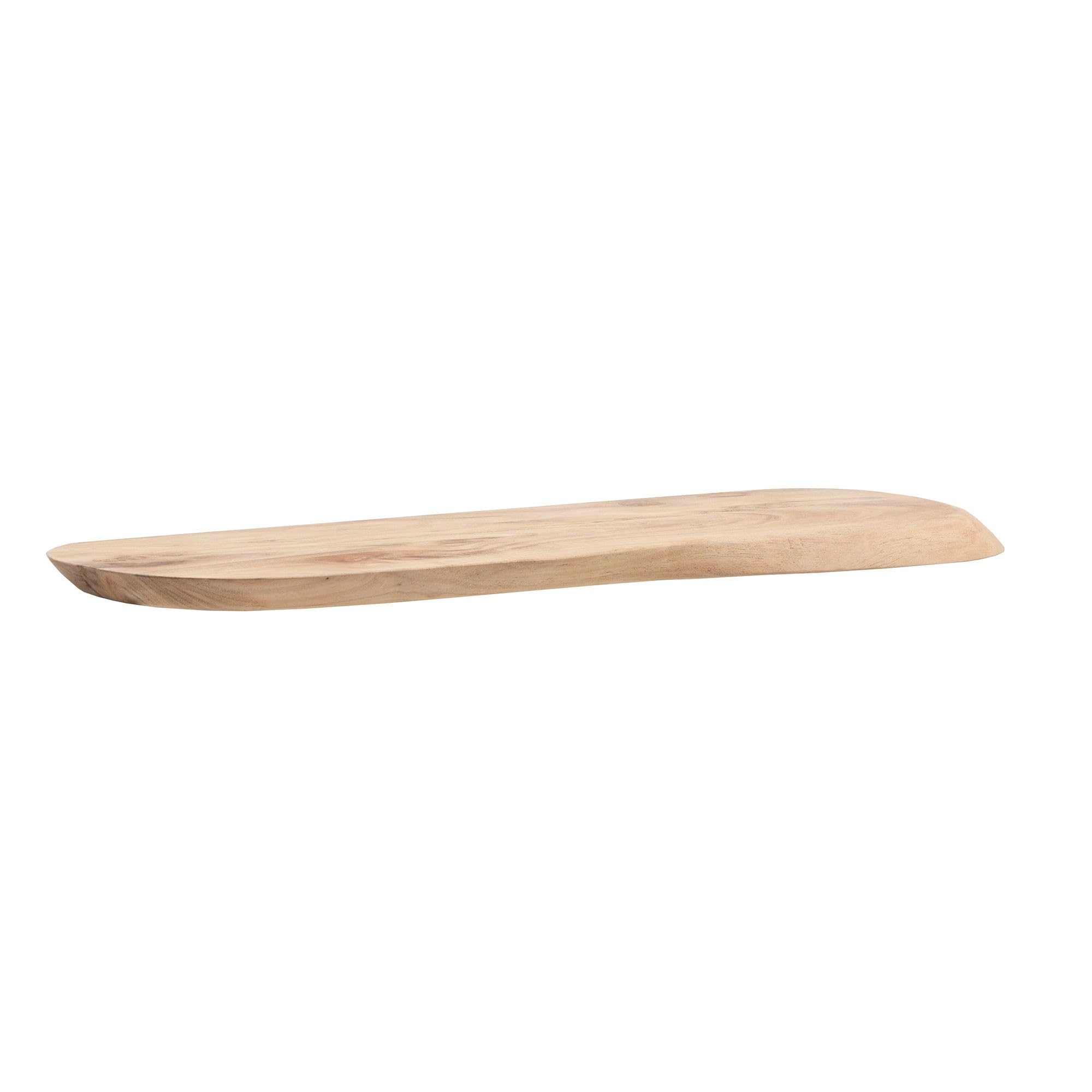 WOHNLING Półka Ścienna 80 cm Lite Drewno Akacjowe, Półka Wisząca Organiczna | półka wisząca falista z organiczne linie, półka ścienna do książki i dekoracje, ręcznie wykonany, każdy regał jest unikatowy