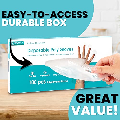 Keppi 100Pcs Plastic Gloves | Bpa & Latex Free | Perfect Food Handling Gloves | Food Safe Disposable Gloves For Cooking | Bulk Food Safe Gloves | One Size Great Fit #TOP6