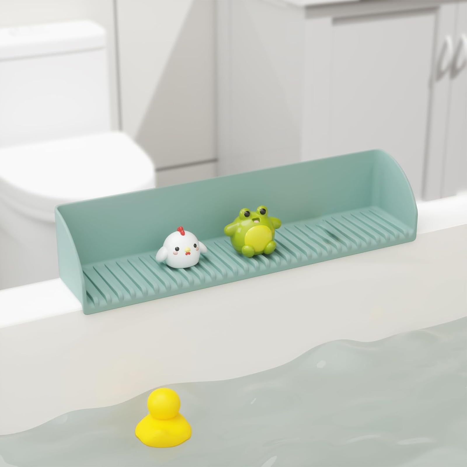 ljhnba Innovative Silicone Splashes Guards Tub Play Shelf for Tub Keep Bathroom and Dry During Bathing