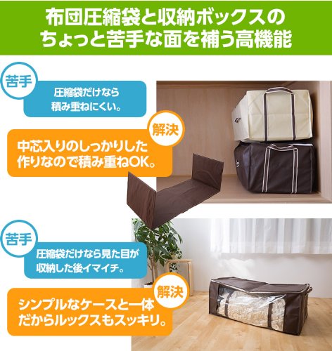 Amazon.co.jp: 衣類も布団もラクラク圧縮ボックス(収納ケース&圧縮袋