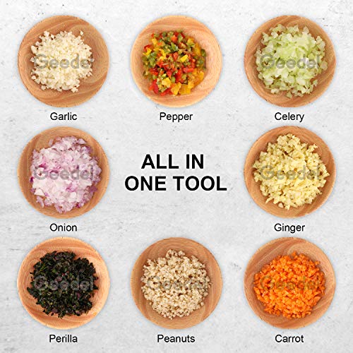 Geedel Food Chopper, Easy to Clean Manual Hand Chopper Dicer, Slap Press Chopper Mincer for Vegetables Onions Garlic Nuts Salads and More - Save Your Prep Time