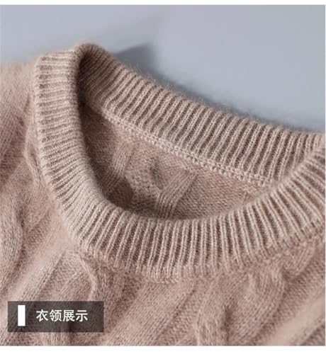 Men's Thickened Sweater Cashmere Sweater Pullover Round Neck Twisted Large Size Underlay Knitted Warm Sweater2