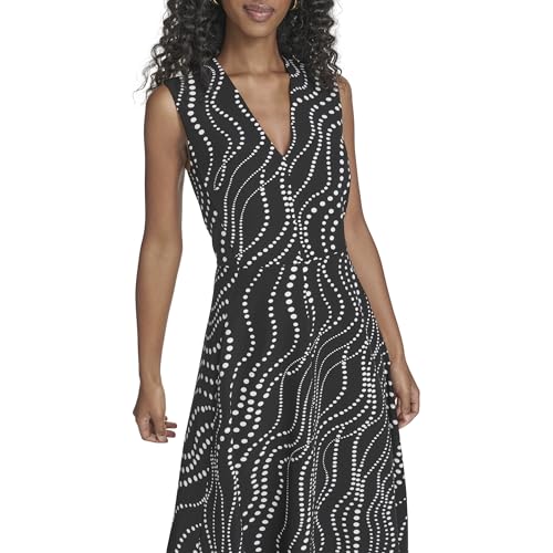 Image of Tommy Hilfiger Women's Sleeveless V-Neck A-line Midi Dress
