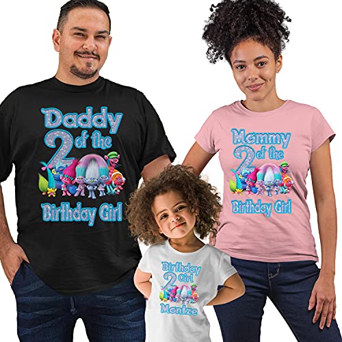 Family Personalized Shirts for Troll Birthday Theme
