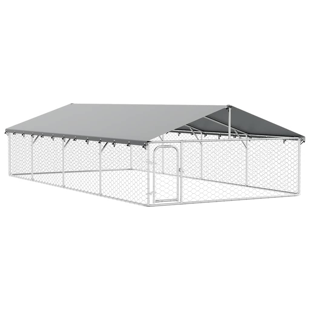 Hundezwinger Mit Dach 600x300x150 cm | Verzinkter Stahl, abschließbare Tür, PE-Dach, für Hunde und Kleintiere