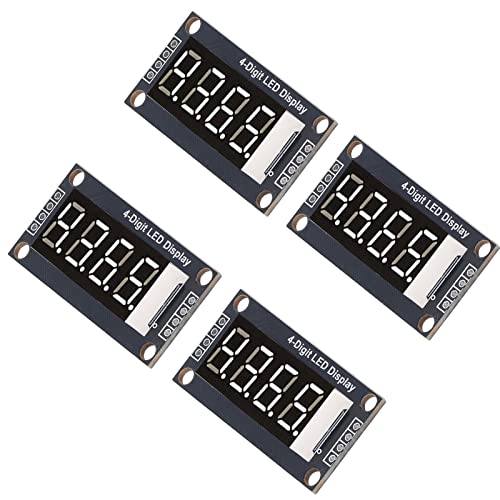 Image of 4 Sets Digital Tube Display Module LED 4 Digit 7 Segment 0.36 TM1637 Drive Chip (White MRA110A)