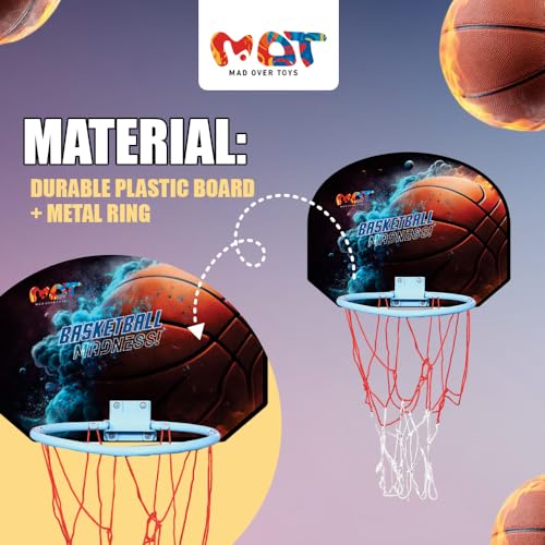 Image of 3-in-1 Wall Mount Basketball Hoop for Kids|Indoor Hanging Basketball Set with Tic-Tac-Toe & Dot Game with Marker Ball|Sports Toy & Creative Board for Boys & Girls 3+|Birthday Gift