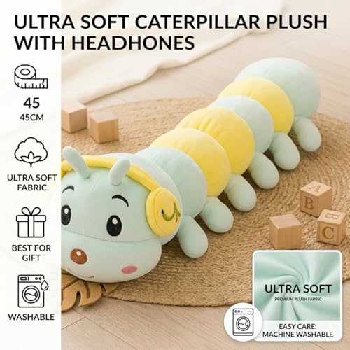 Image of 40cm Super Cute Long Soft Lovable Huggable Giant Life Size Teddy Bear Plush & Stuffed Toys | Decorative Plush Toy (Blue Caterpillar)
