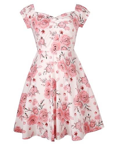 Image of YARN & INK Retro Swing Dresses for Women 1950s Vintage Rockabilly Clothes Pinup Clothing Cocktail Party Dress
