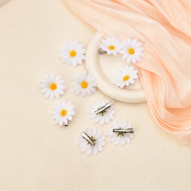 Miniatura 7 de Pinzas para el pelo de girasol de margaritas para mujeres y niñas, pinzas para el pelo de margaritas blancas, pasadores de pelo de girasol,
