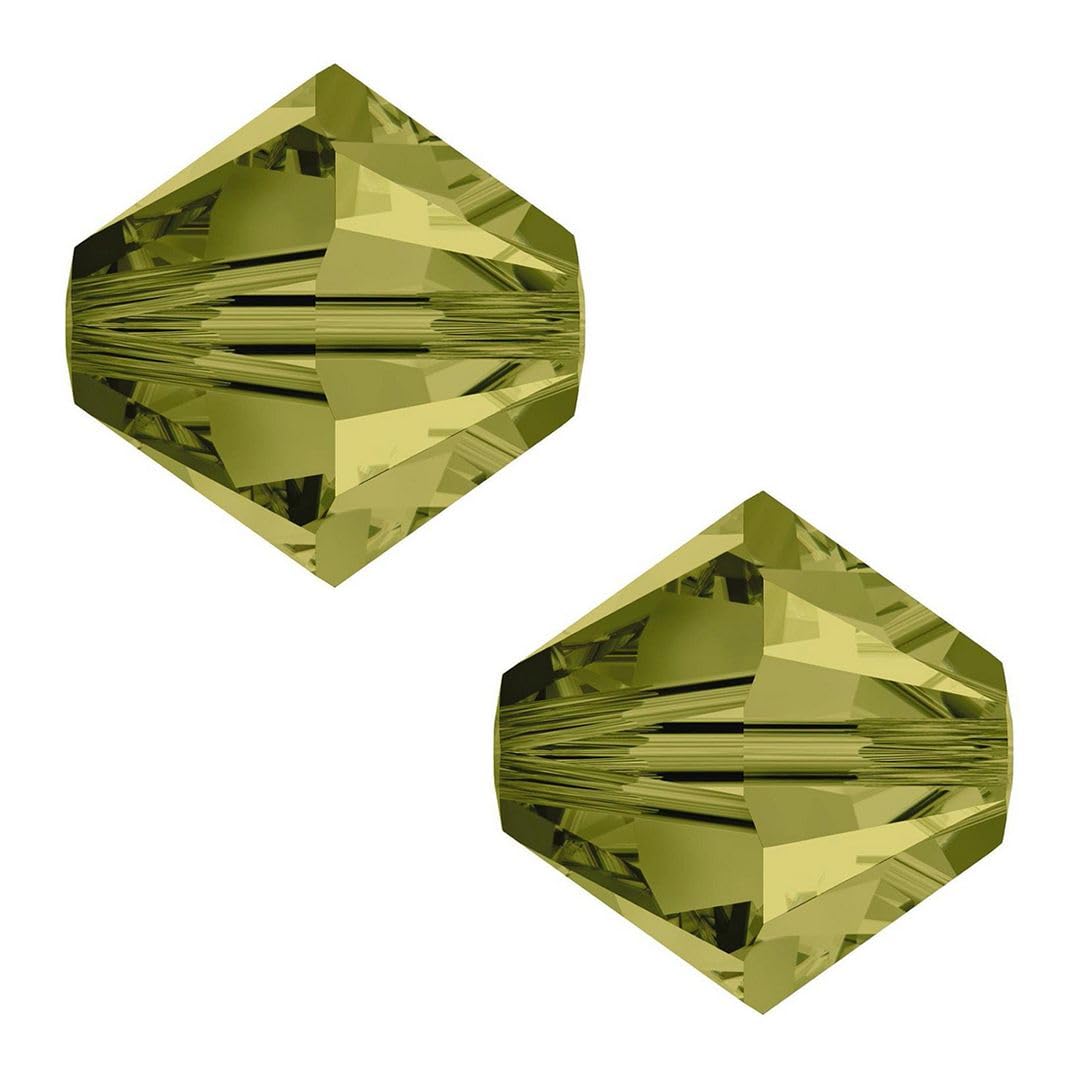24pcs Adabele Austrian 8mm Faceted Bicone Crystal Beads Khaki Green Compatible with Swarovski Crystals 5301/5328