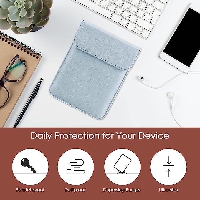 Image of Sleeve Case for 6.8 inch E-Reader Compatible Paperwhite 11th 2021 /Paperwhite Signature Edition 2021 Sleeve Bag Pouch Case Cover for 6-6.8'' Kobo /Tolino /Pocketbook 6-inch ebook Reader,Blue