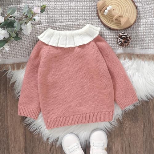 BULINGNA Toddler Baby Girl Cardigan Sweater Chicken Turn-Down Collar Sweatshirt Button Down Knitwear Outwear Farm Outfits3