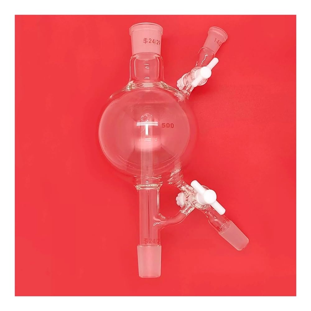 Attrezzature e forniture di laboratorio Testa solvente in vetro 500 ml Trattamento 24 14 19 Giunto in PTFE
