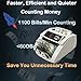 H-A16 Bill Counter Money Counter Machine – Batch Mode, Banknote Counter with LCD Display, UV/MG/IR Detection, Value Count/Add+Single Value Mode, 1100 Pcs/Mins, USD Only