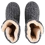 Polar Womens Memory Foam Knitted Button Faux Fur Outdoor Rubber Sole Plush Winter Comfort Slippers - Grey - UK5/EU38 - YC0717 - Image 6