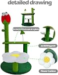 33Inch Arbre de chat fleuri avec poste de craquage de chat et grande plate-forme pour les chats d'intérieur adapté aux petits et grands chats vert