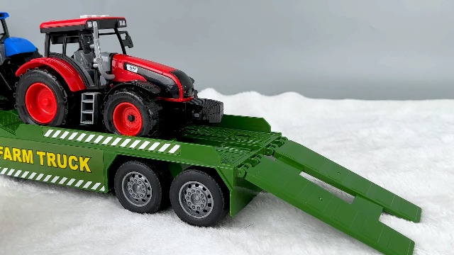 Camion Transporteur De Tracteur Jouet - 65cm Avec Sons Et Lumières, 2 Tracteurs Inclus