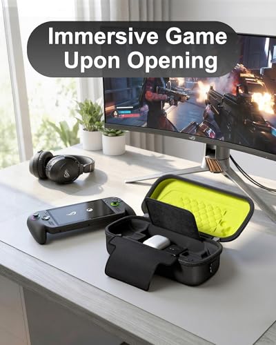 Étui console ASUS ROG Ally ProCase rigide noir avec étuis cartes et câbles