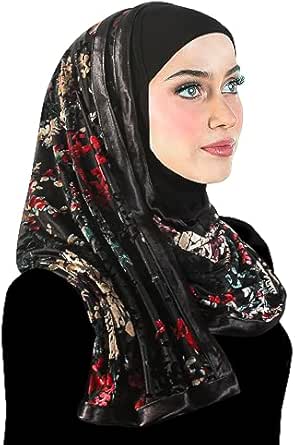 Middle Eastern Mall Stylish Mona Hijab Women's Kuwaiti with Wrap Shawl