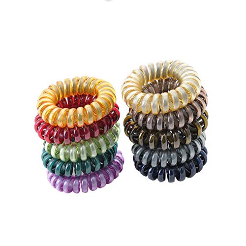 Spiral Hair Ties Power Traceless Hair Ring Rubber Coil Hair Bands Ponytail Holders No Crease for Women Girls Colorful