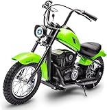 Electric Motorcycle for Kids, 24v 250w Dirt Bike, Two Speed Max Up to 14MPH & 60 Minutes Continuous, with Led Lights, Leather Seat, Rear Brake, Motorbike for Teens