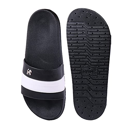 Image of PERY-PAO Mens Stylish Sliders Black, Grey, Sky Blue, White Boys Slippers