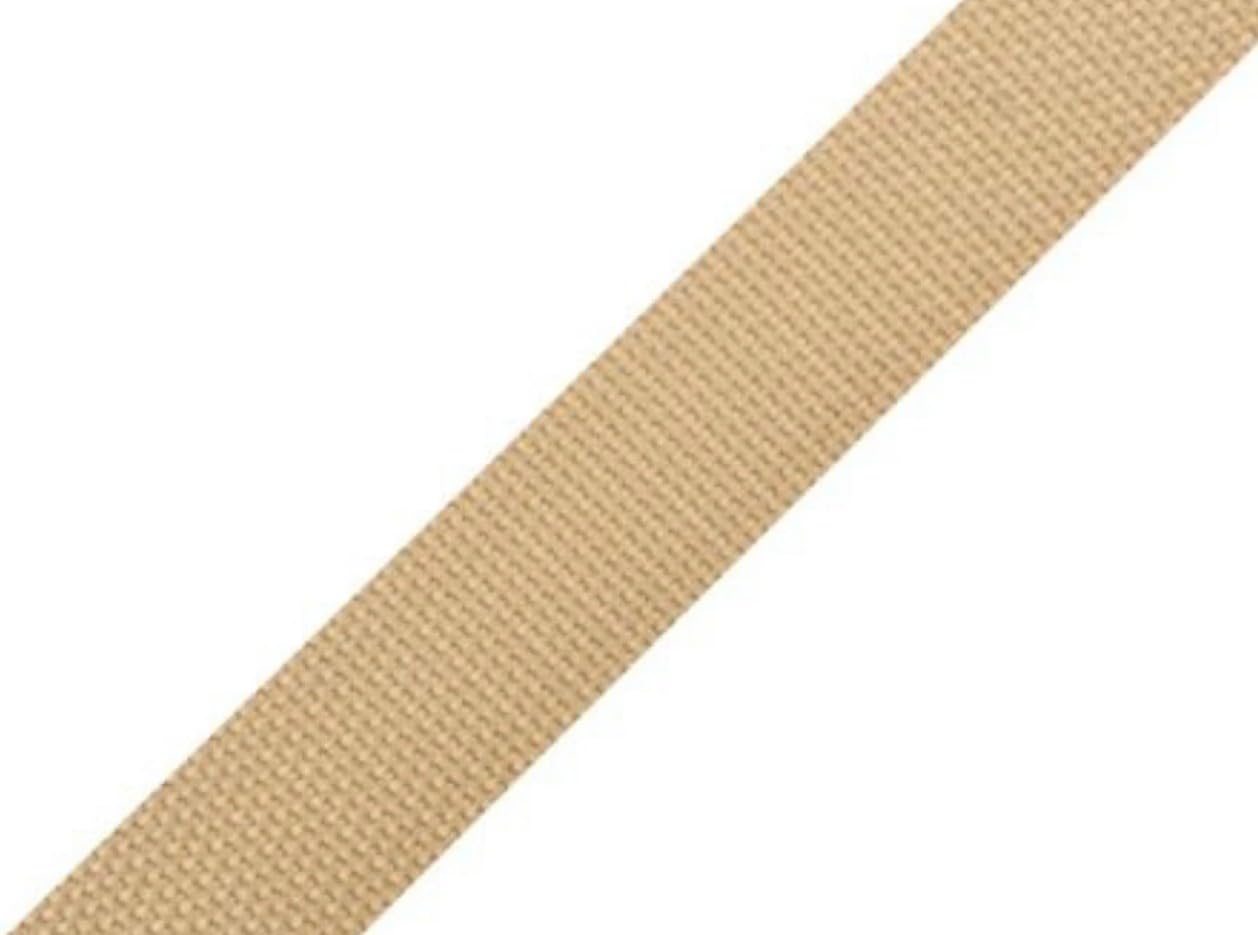 cyclingcolors 15mm Wide Polypropylene Webbing Strap 25 Metres Rope for Backpacks, Furniture, Chairs, Haberdashery, Clothing, Beige