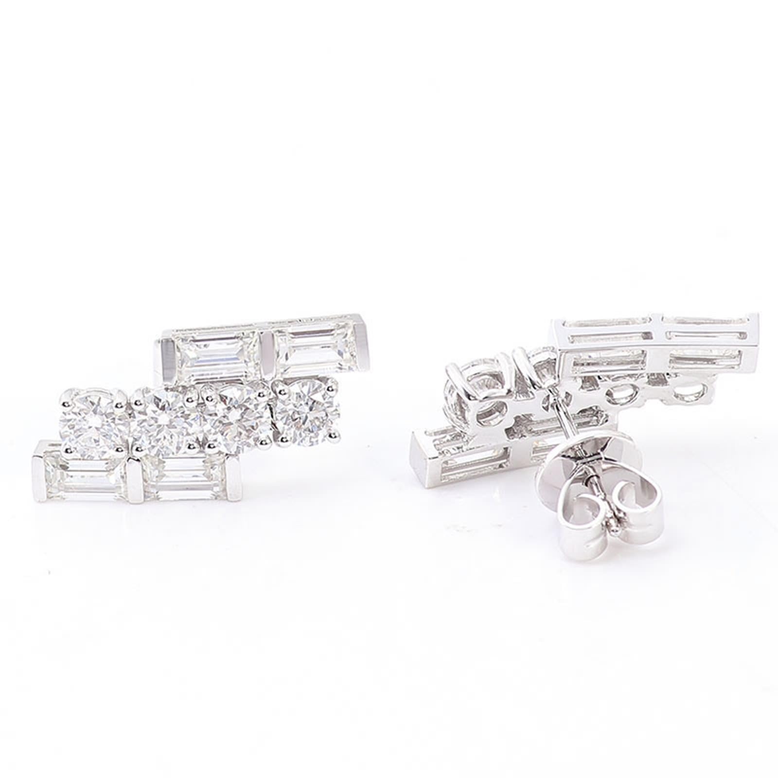 Epinki 18K/ 14K/ 9K Ohrstecker Echt Schmuck, Klassiker Ohrringe mit Moissanit, Au750 Gold Ohrstecker Damen Vintage