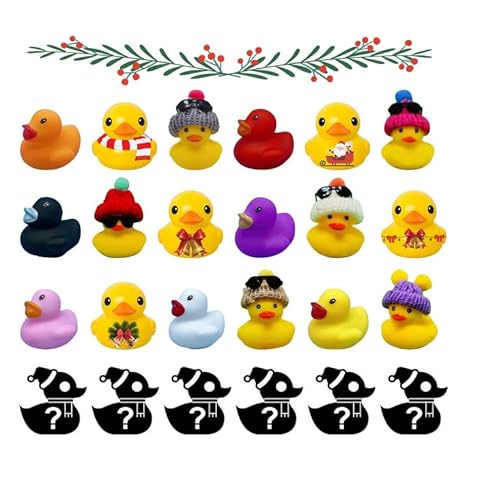 RuiDay Christmas Rubber Duck Advent Calendar 24 Days Countdown to Christmas Gifts 2022 Advent Special Days Calendar for Kids and Adults (Duck A) Cover