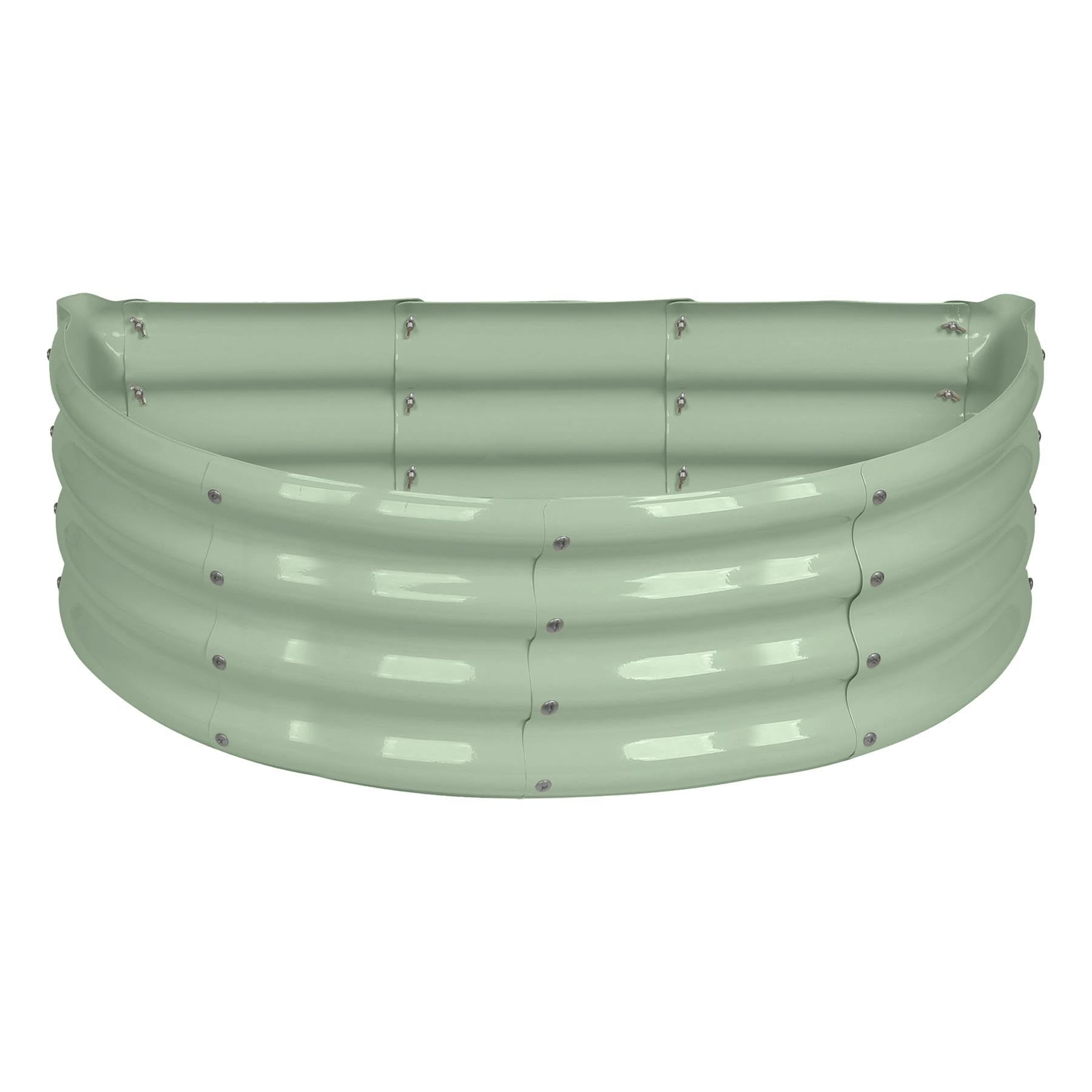 Harbour Housewares Raised Garden Bed - Green - 95 x 45cm - Semi-Circle - Bottomless Galvanised Steel Metal Planter Box for Growing Outdoor Plants, Vegetables, Flowers and Herbs