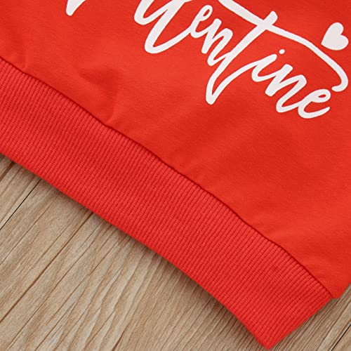 Roupas infantis para bebês meninas meninos dia dos namorados estampa de coração com letras e gola re