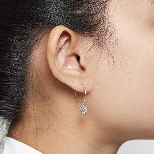 Boma Jewelry Sterling Silver Lotus Flower Pull Through Hoop Earrings2