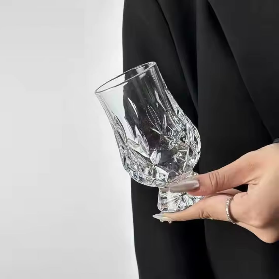 Livaas 160ml Brandy Snifter Whisky Glasses Tumbler,Crystal Cut Whiskey Glass,Juice Glass (Set of 4) 3
