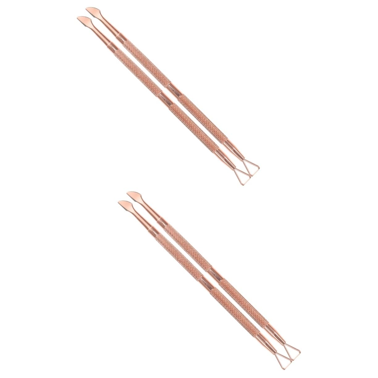 HAPINARY 2sets Professional Nail Cuticle Double-sided Cuticle Pusher Tool Nail Polish Remover for Fingernails Toenails 2pcs*2