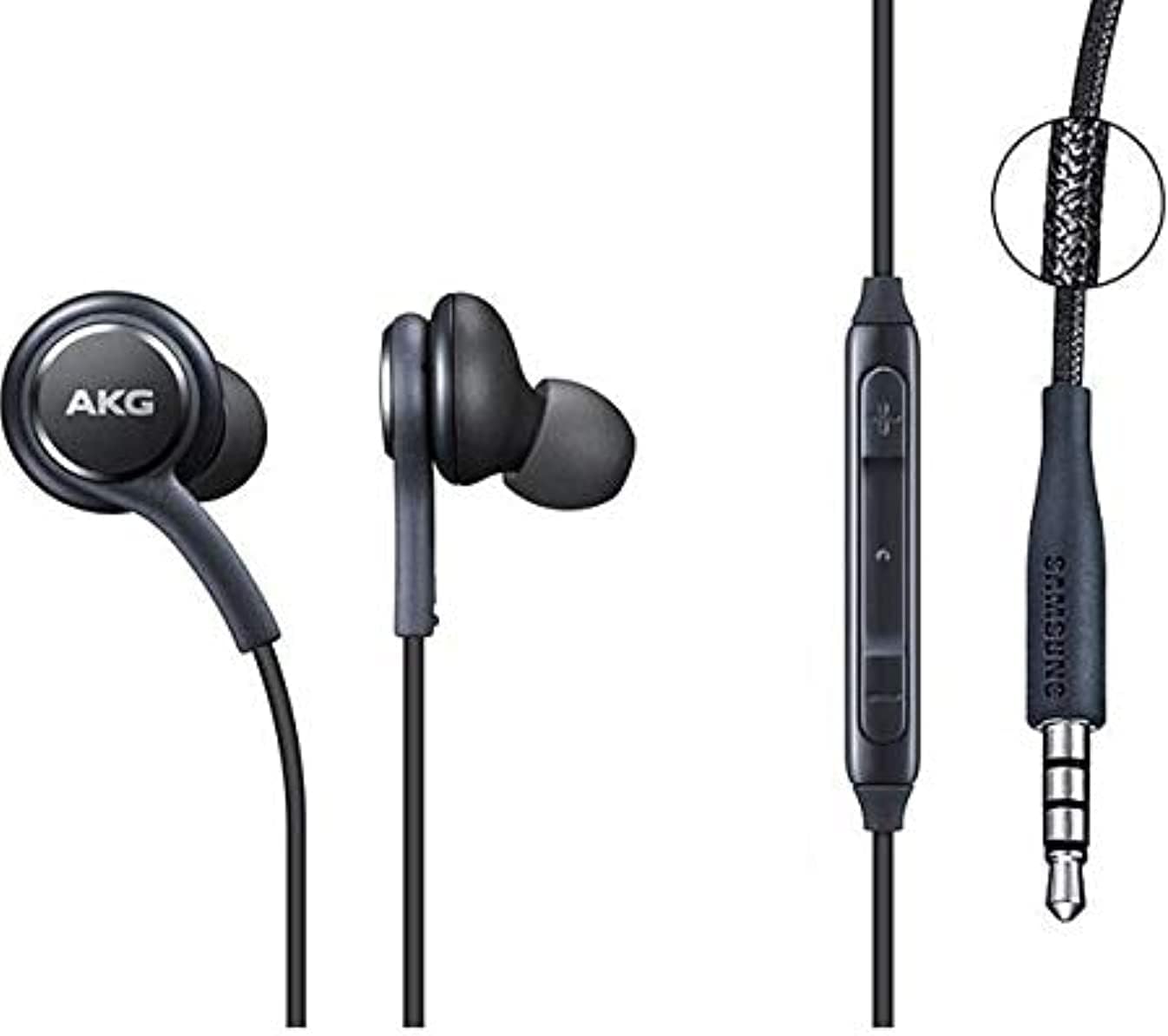 Samsung headset type AKG original first grade with leather ear EOlG955 Gray and Check the box