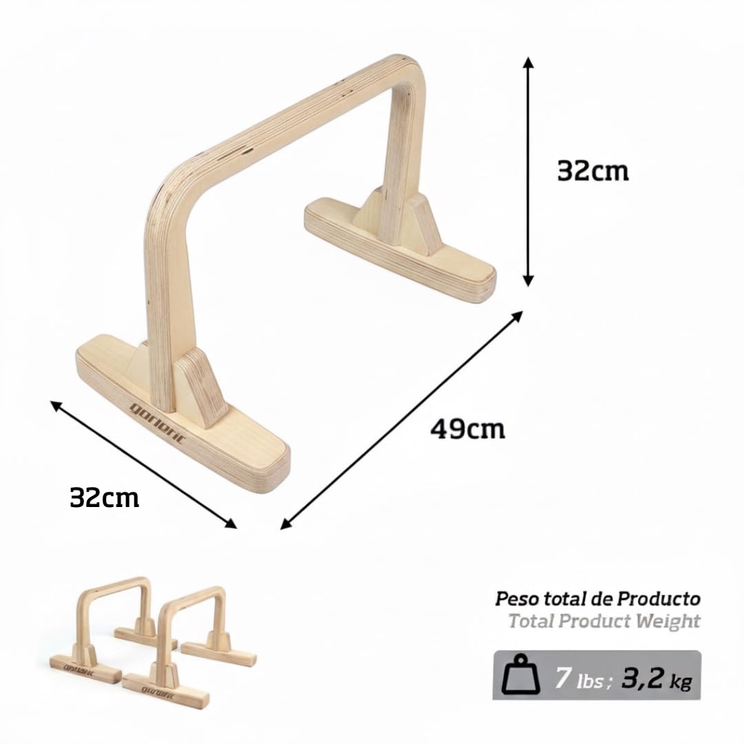 Gorletic - Parallettes Calisthenics Aus Holz Für Liegestütze, Push Up Bar Und Workout Equipment, 30 Cm Höhe, Rutschfest, Ideal Für Training Im Park Oder Zu Hause