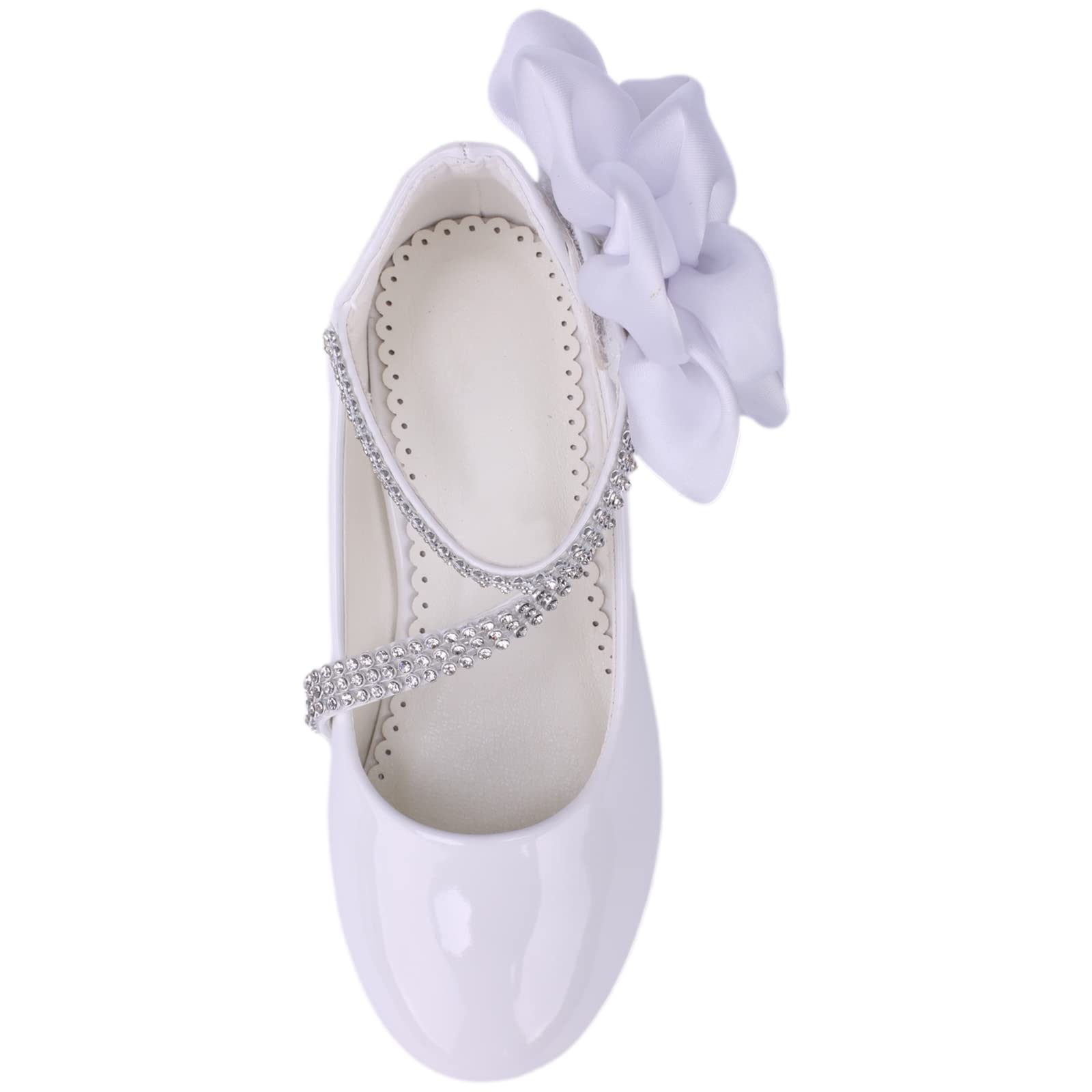 rismart Niñas Tacones Bajos Mary Jane Colegio Uniforme Zapato Correa Vestir Formal Plano