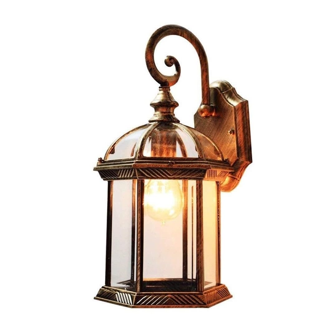 Outdoor Wall Lights Waterproof Outdoor Wall Lamp Aluminium Glass Sconce Retro Garden Lights for Balcony Stairs Aisle Courtyard Durable Porch(Bronze)